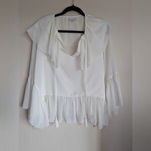 Rebecca Minkoff Ivory Ruffled Blouse Size XXS